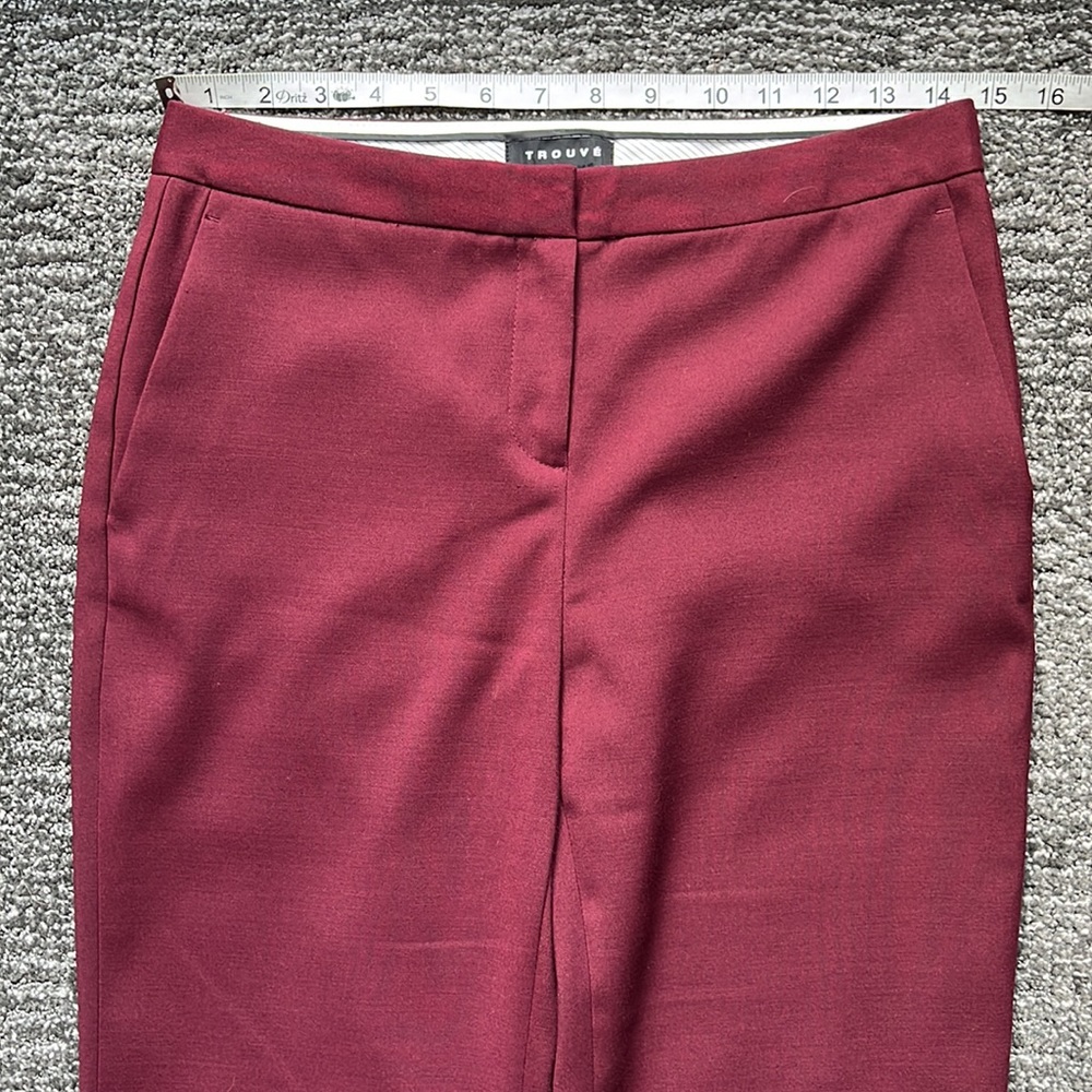 🌹TROUVE maroon burgundy stretch plain front trouser dress pants Sz 2 - Picture 5 of 10